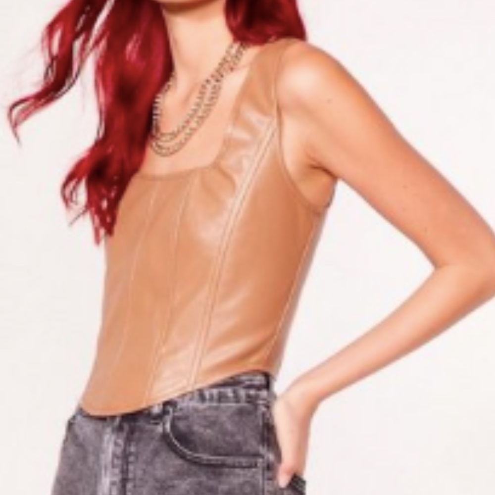Corset For Anything Faux Leather Crop Top